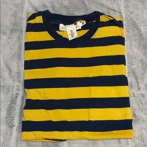 Navy blue & yellow striped shirt // S //